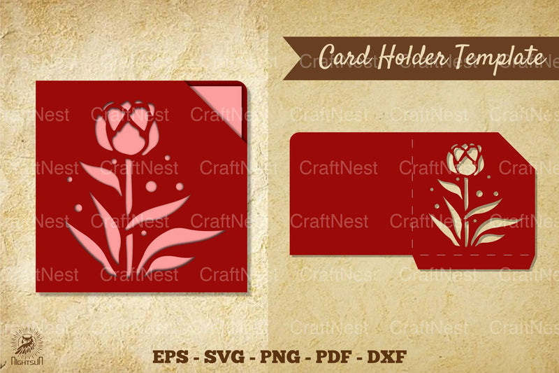 Flower Card Holder Template SVG Bundle - CraftNest - Digital Crafting and Art