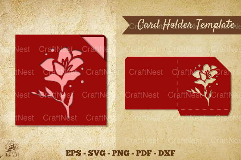Flower Card Holder Template SVG - Clipart Bundle - CraftNest - Digital Crafting and Art
