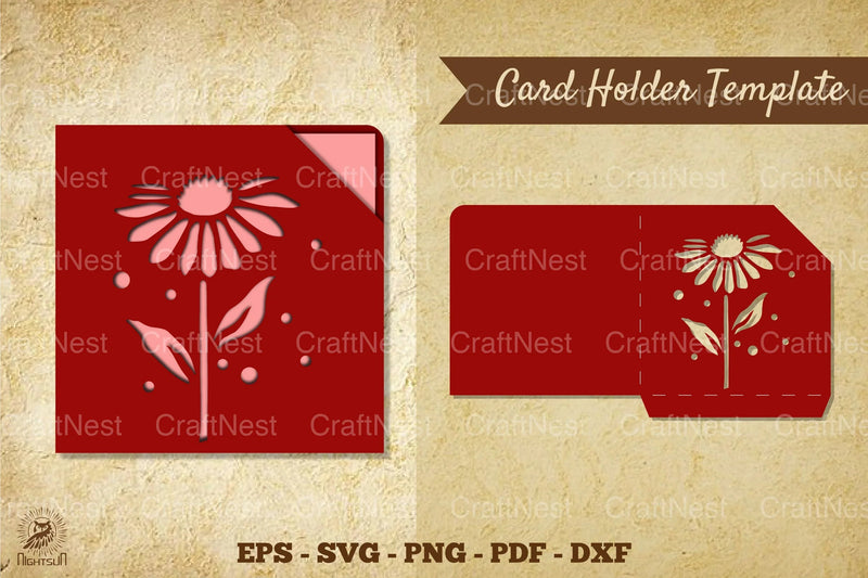 Flower Card Holder Template SVG - Clipart Bundle - CraftNest - Digital Crafting and Art