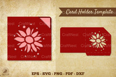 Flower Card Holder Template SVG - Clipart Bundle - CraftNest - Digital Crafting and Art