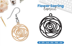 Flower Earring Lasercut SVG Bundle - CraftNest - Digital Crafting and Art