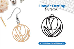 Flower Earring Lasercut SVG Bundle - CraftNest - Digital Crafting and Art