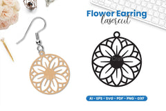 Flower Earring Lasercut SVG Bundle - CraftNest - Digital Crafting and Art