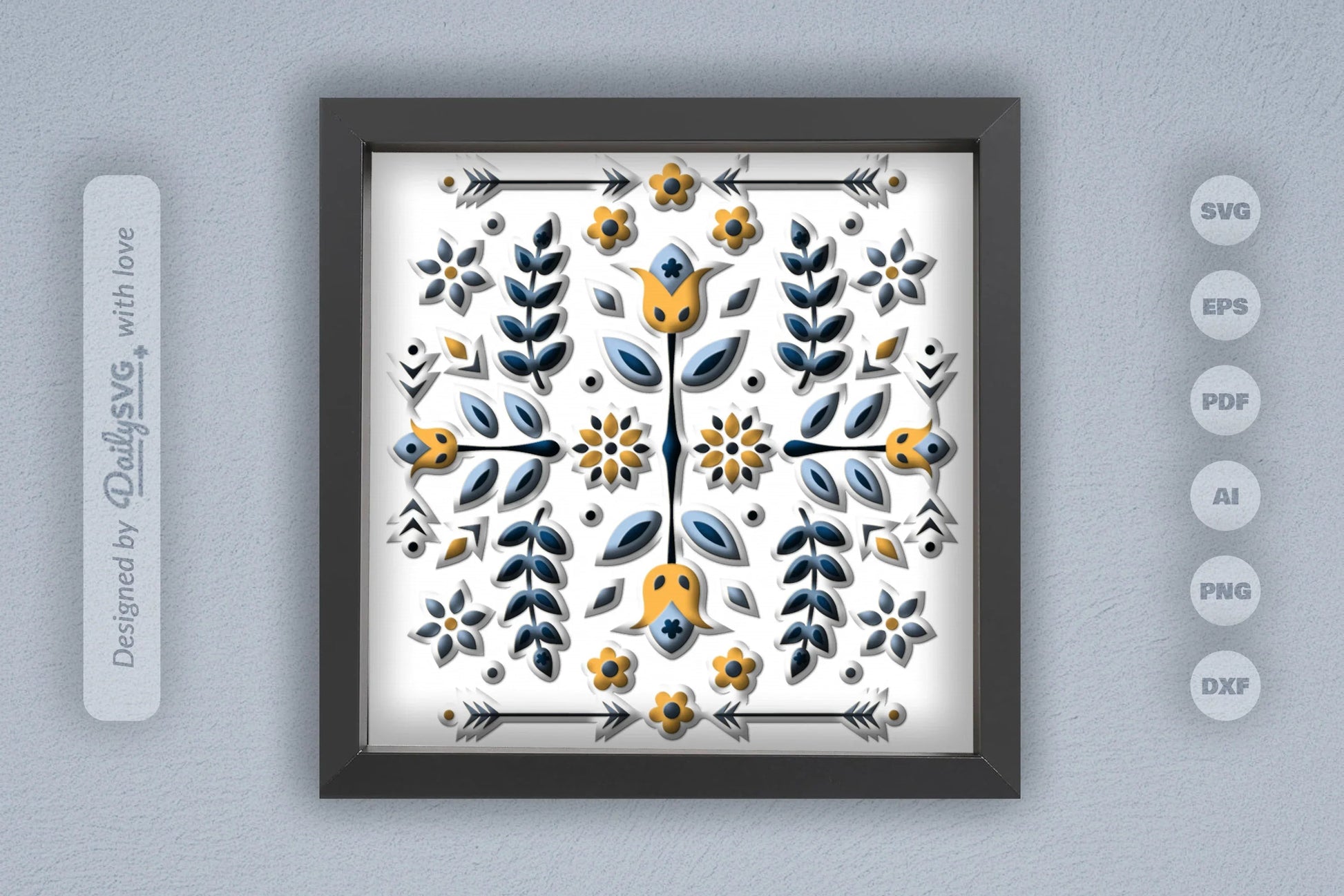 Flower Folk Art Papercut SVG Bundle - CraftNest - Digital Crafting and Art