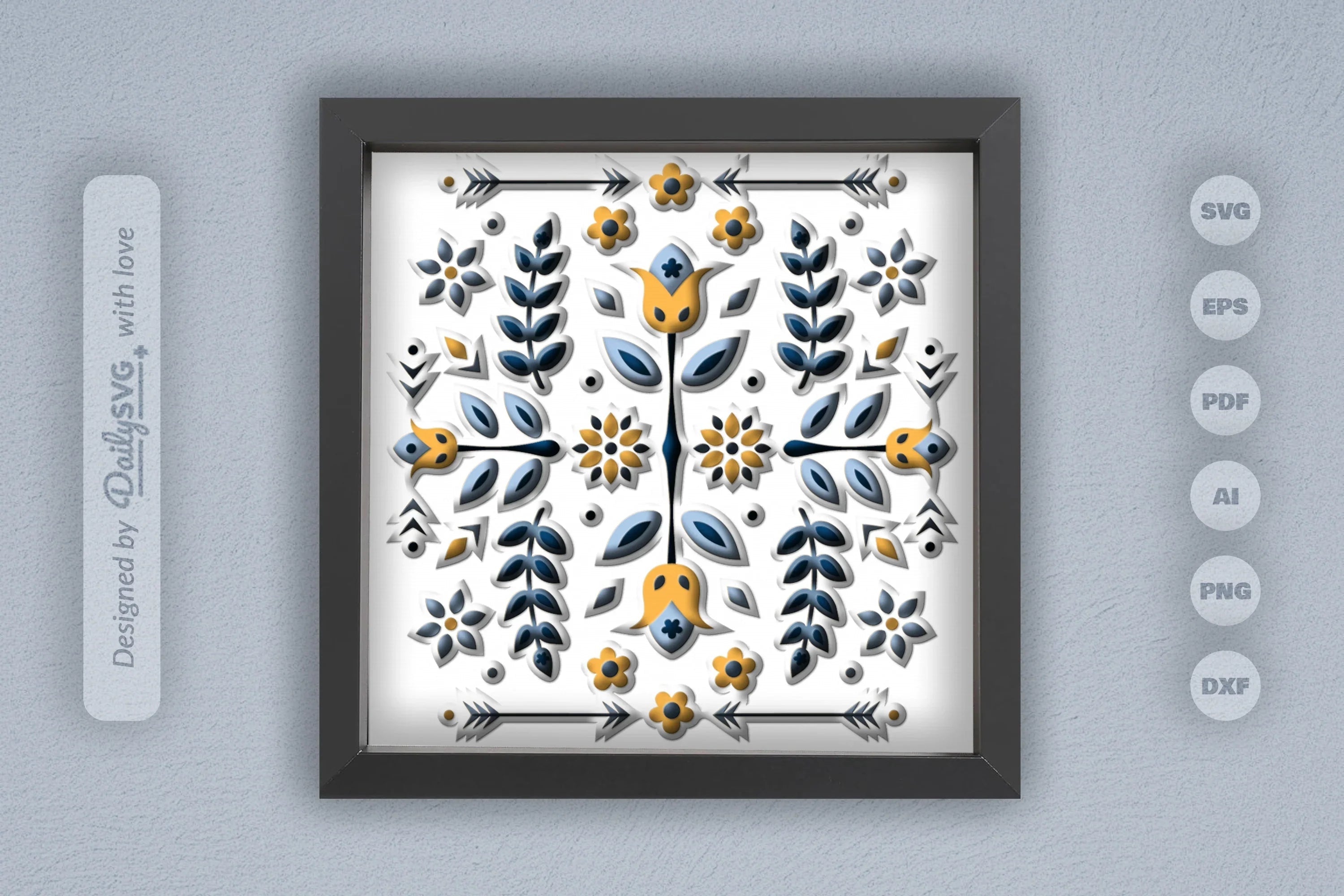Flower Folk Art Papercut SVG Bundle - CraftNest - Digital Crafting and Art