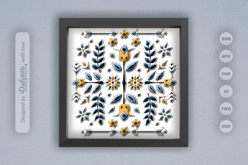 Flower Folk Art Papercut SVG Bundle - CraftNest - Digital Crafting and Art