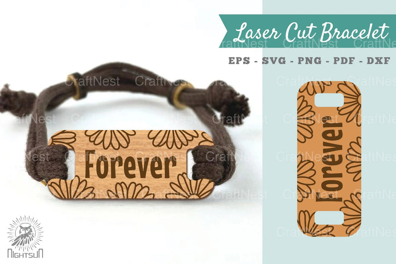 Flower Forever Laser Cut Bracelet Design Bundle - CraftNest - Digital Crafting and Art