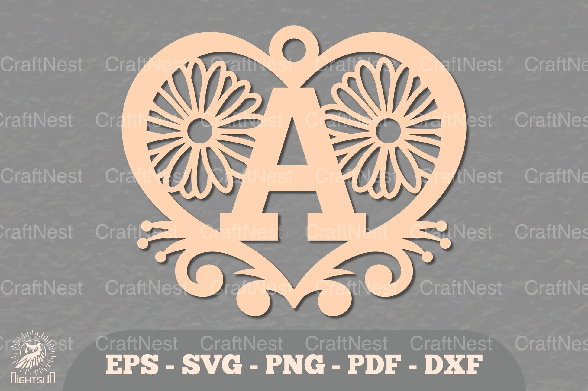 Flower Heart Alphabet Ornament - Letter A Clipart Bundle - CraftNest - Digital Crafting and Art