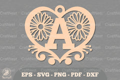 Flower Heart Alphabet Ornament - Letter A Clipart Bundle - CraftNest - Digital Crafting and Art