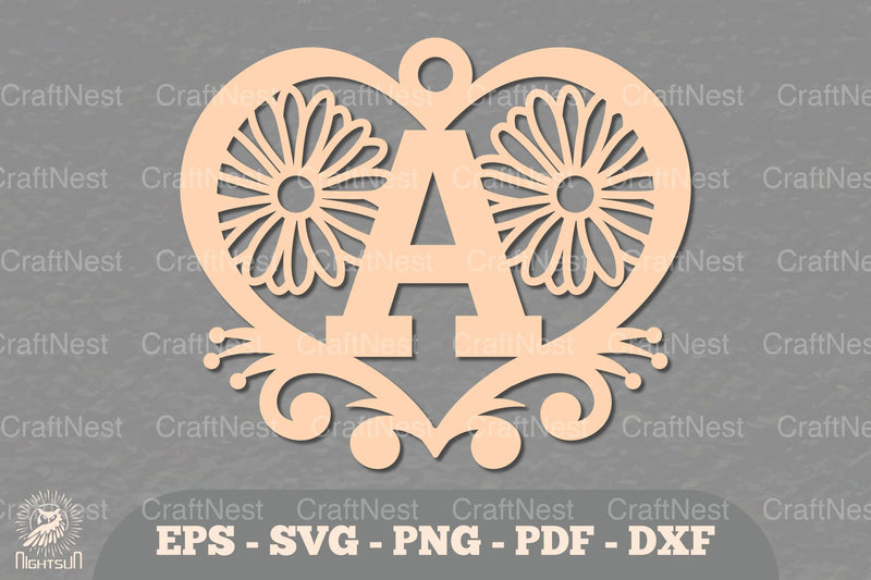 Flower Heart Alphabet Ornament - Letter A Clipart Bundle - CraftNest - Digital Crafting and Art