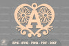 Flower Heart Alphabet Ornament - Letter A Clipart Bundle