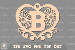 Floral Heart Alphabet Ornament Letter B Clipart Bundle - CraftNest - Digital Crafting and Art