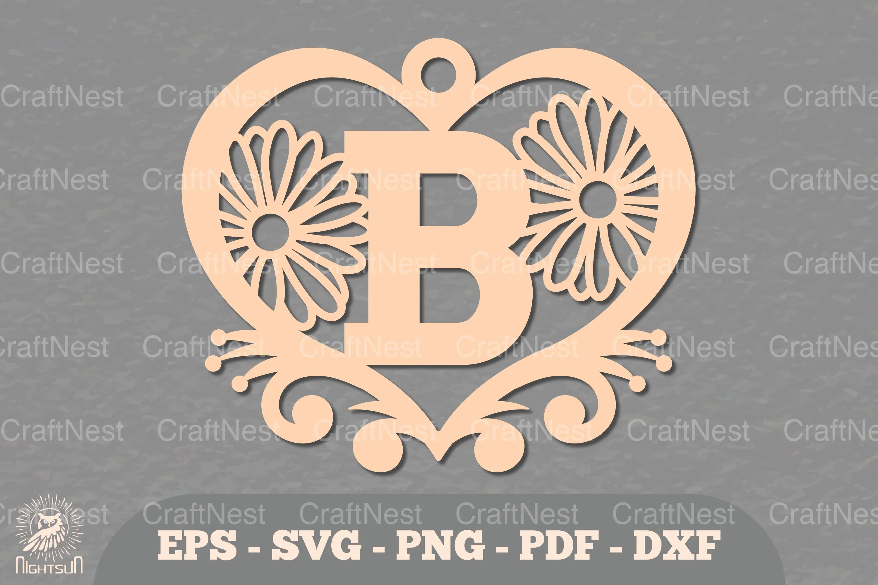 Floral Heart Alphabet Ornament Letter B Clipart Bundle - CraftNest - Digital Crafting and Art
