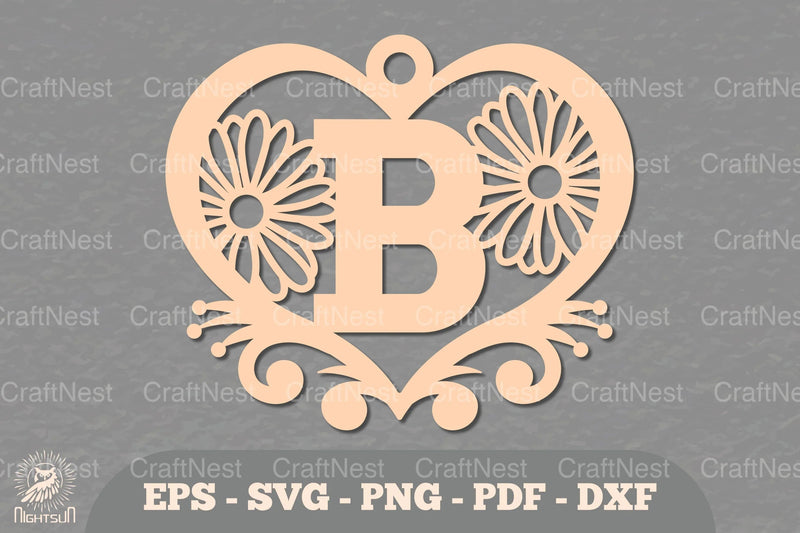 Floral Heart Alphabet Ornament Letter B Clipart Bundle - CraftNest - Digital Crafting and Art