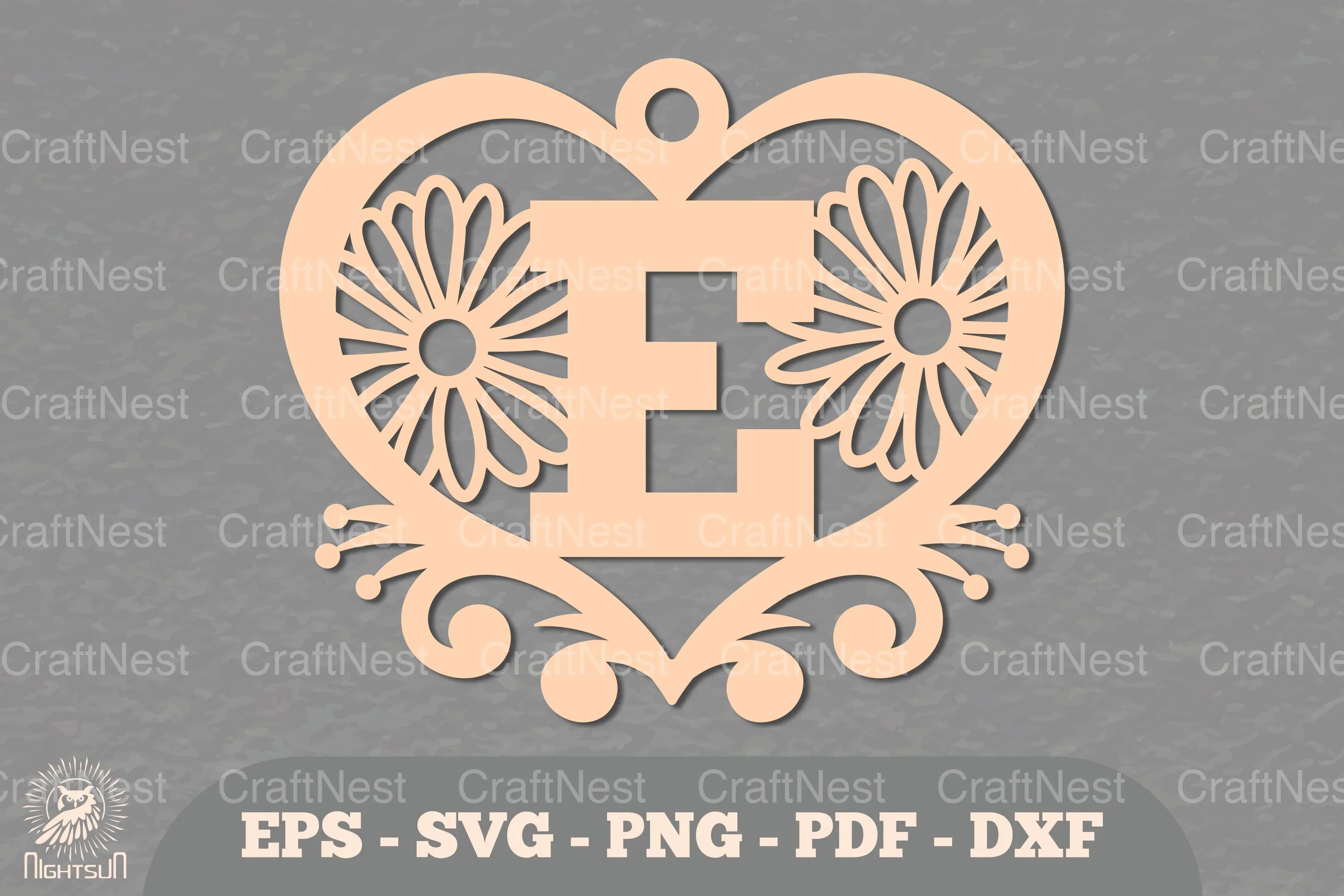 Floral Heart Alphabet Ornament - Letter E Clipart Bundle - CraftNest - Digital Crafting and Art