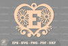Floral Heart Alphabet Ornament - Letter E Clipart Bundle