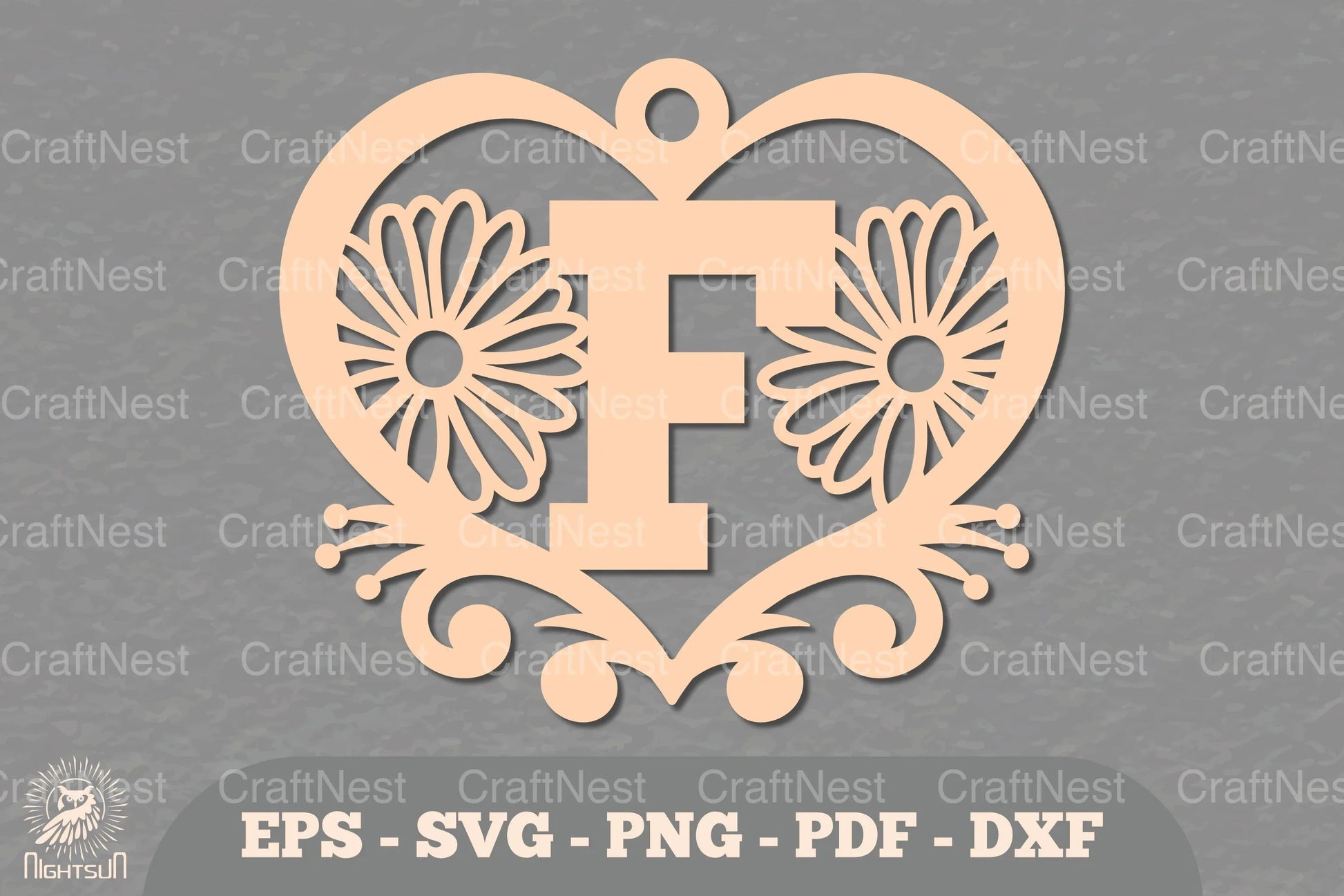 Floral Heart Alphabet Ornament Letter F Clipart Bundle - CraftNest - Digital Crafting and Art