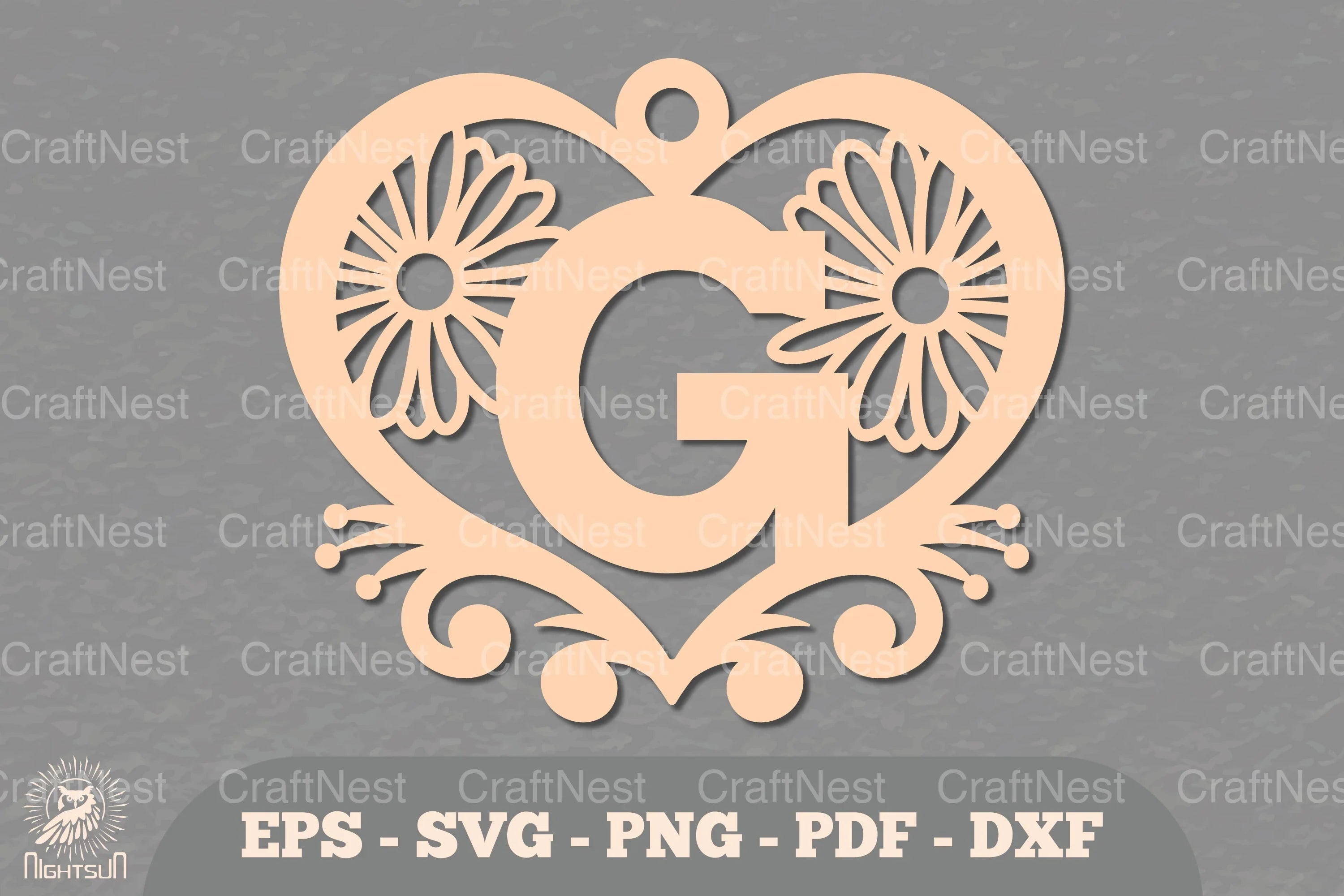 Flower Heart Alphabet Ornament - Letter G Clipart Bundle - CraftNest - Digital Crafting and Art