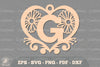 Flower Heart Alphabet Ornament - Letter G Clipart Bundle