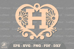 Flower Heart Alphabet Ornament Letter H Clipart Bundle - CraftNest - Digital Crafting and Art