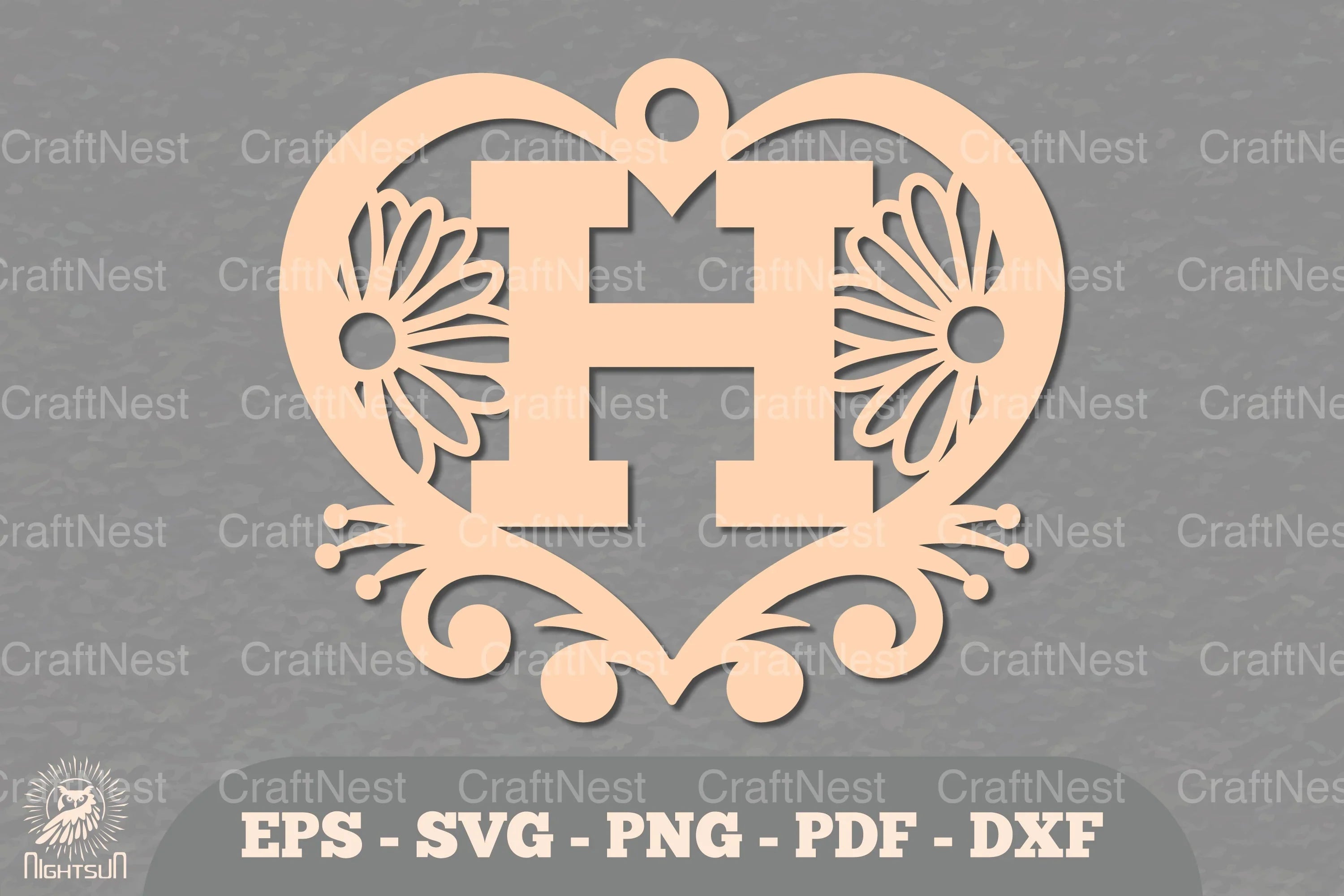Flower Heart Alphabet Ornament Letter H Clipart Bundle - CraftNest - Digital Crafting and Art