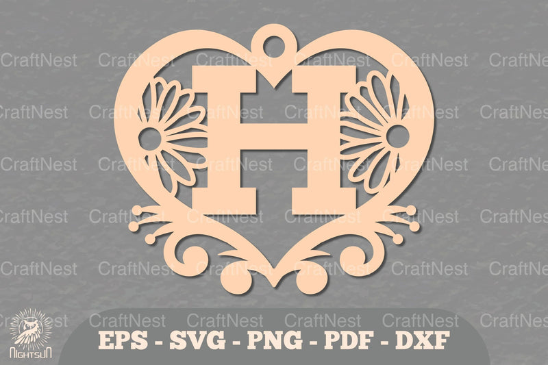 Flower Heart Alphabet Ornament Letter H Clipart Bundle - CraftNest - Digital Crafting and Art
