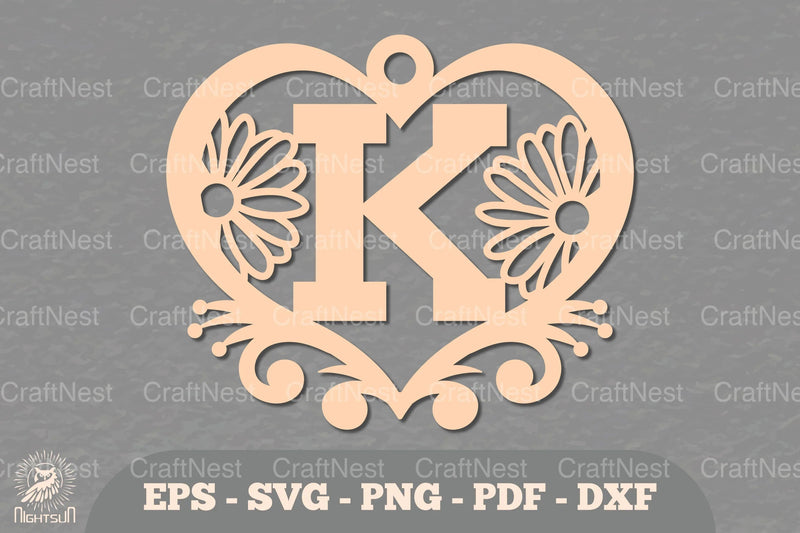 Flower Heart Alphabet Ornament - Letter K Clipart Bundle - CraftNest - Digital Crafting and Art