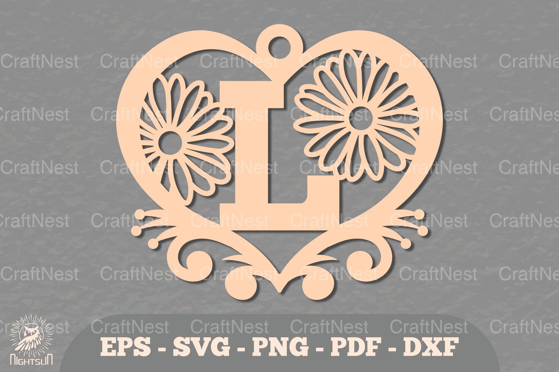 Flower Heart Alphabet Ornament - Letter L Clipart Bundle - CraftNest - Digital Crafting and Art