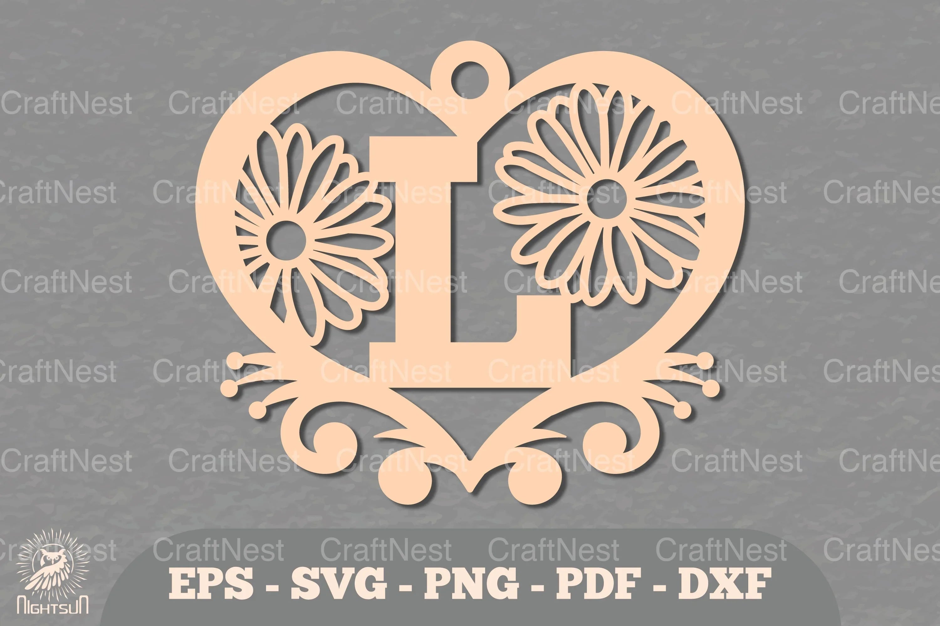Flower Heart Alphabet Ornament - Letter L Clipart Bundle - CraftNest - Digital Crafting and Art