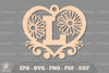 Flower Heart Alphabet Ornament - Letter L Clipart Bundle