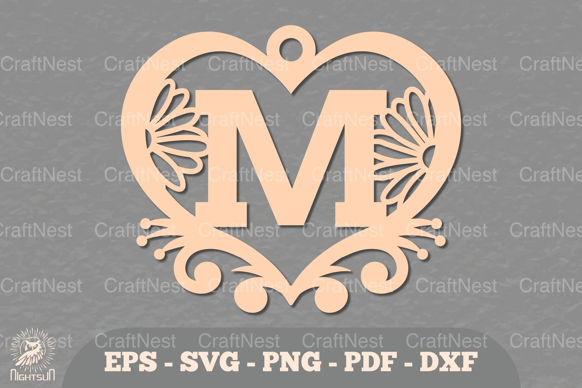 Flower Heart Alphabet Ornament - Letter M Clipart Bundle - CraftNest - Digital Crafting and Art
