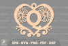 Flower Heart Alphabet Ornament Letter Q Clipart Bundle