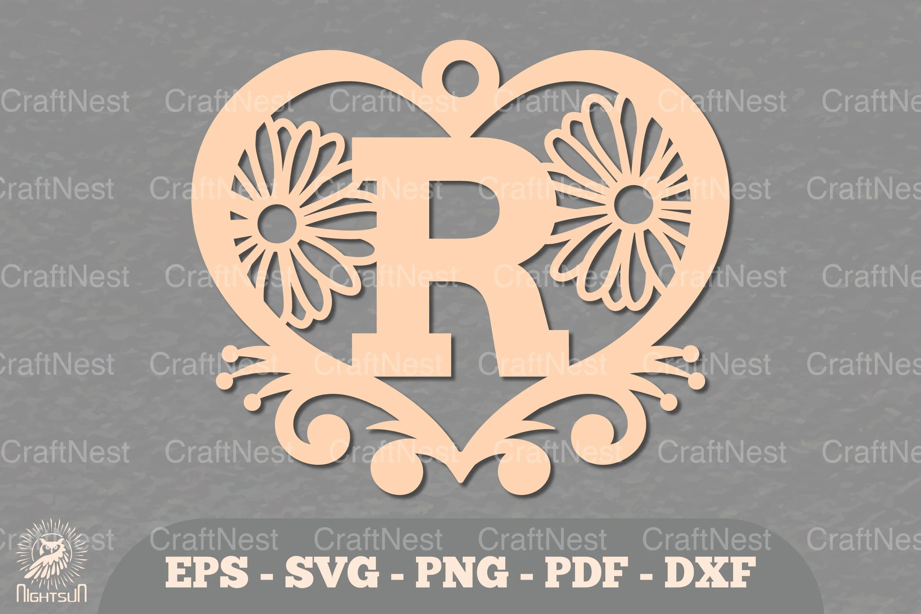 Flower Heart Alphabet Ornament - Letter R Clipart Bundle - CraftNest - Digital Crafting and Art