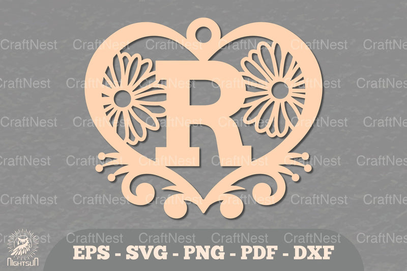 Flower Heart Alphabet Ornament - Letter R Clipart Bundle - CraftNest - Digital Crafting and Art