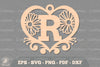Flower Heart Alphabet Ornament - Letter R Clipart Bundle