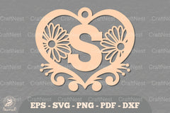Flower Heart Alphabet Ornament - Letter S Clipart Bundle - CraftNest - Digital Crafting and Art