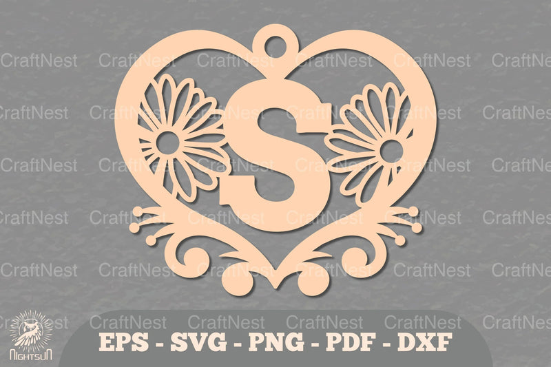 Flower Heart Alphabet Ornament - Letter S Clipart Bundle - CraftNest - Digital Crafting and Art