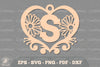 Flower Heart Alphabet Ornament - Letter S Clipart Bundle