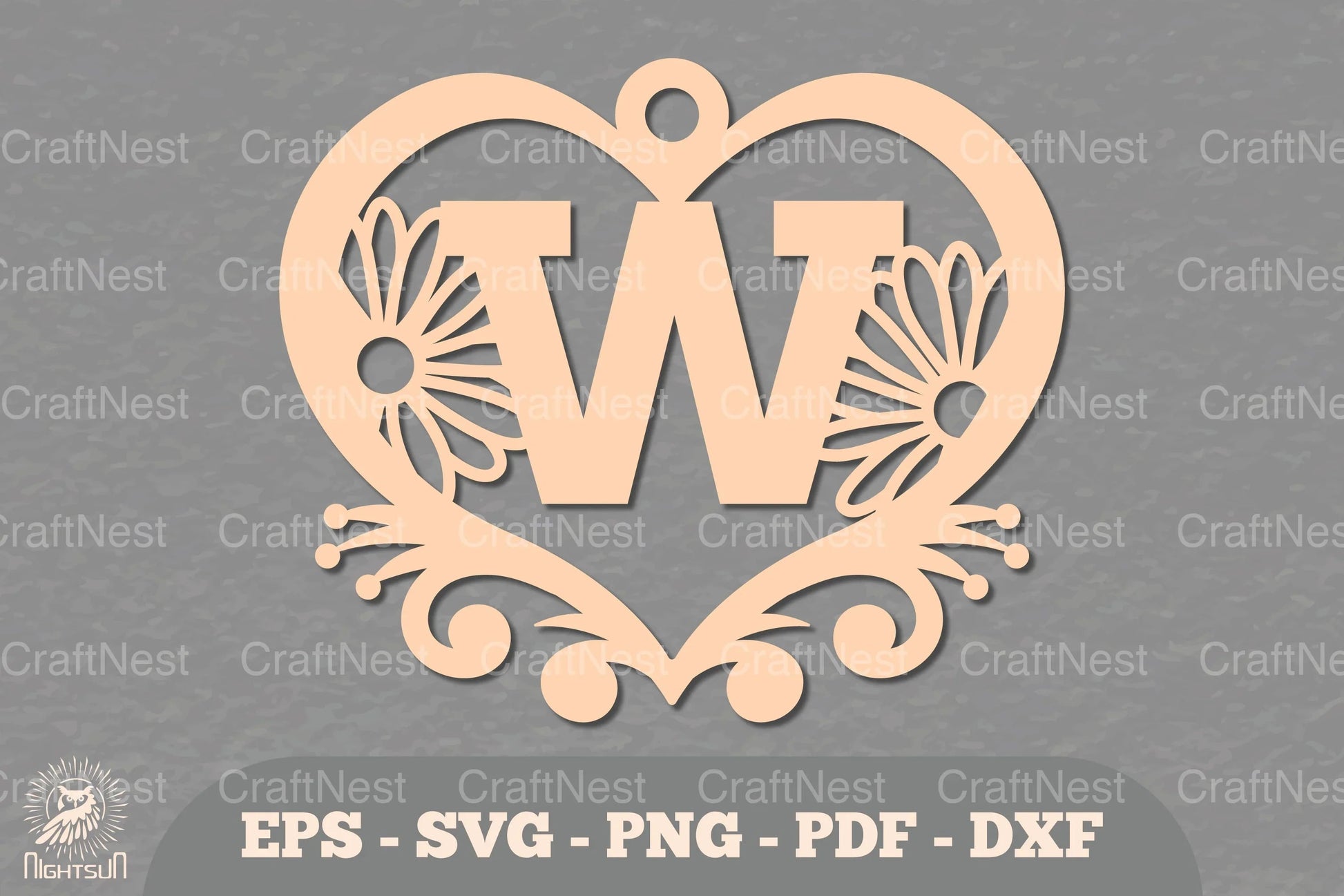 Flower Heart Alphabet Ornament - Letter W Clipart Bundle - CraftNest - Digital Crafting and Art