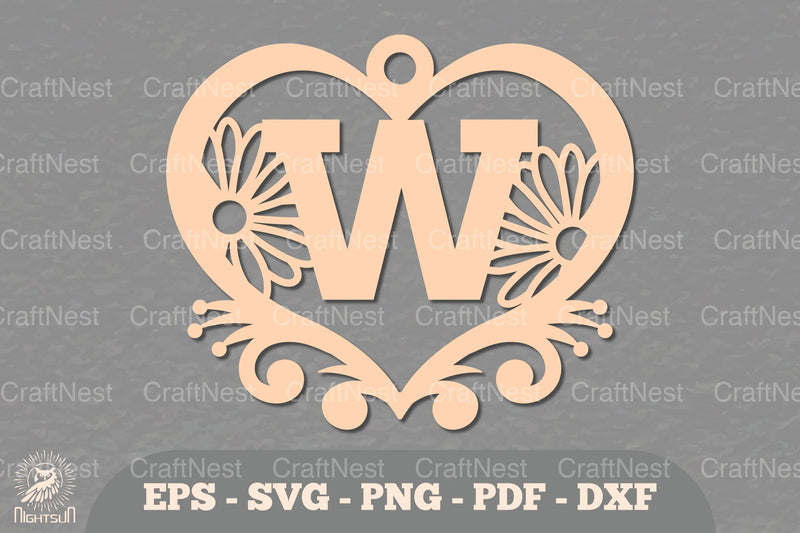 Flower Heart Alphabet Ornament - Letter W Clipart Bundle - CraftNest - Digital Crafting and Art