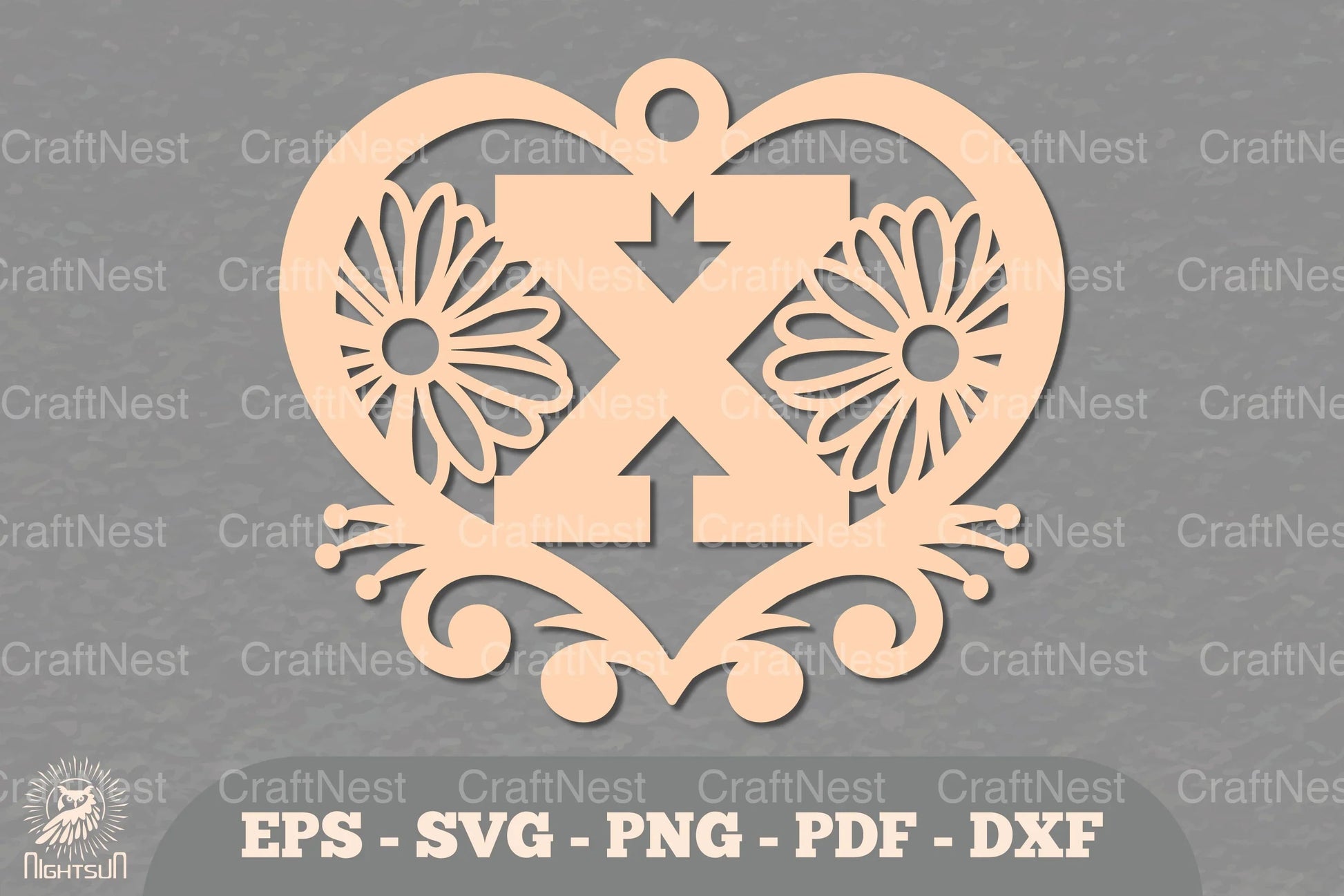 Flower Heart Alphabet Ornament Letter X Clipart Bundle - CraftNest - Digital Crafting and Art