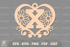 Flower Heart Alphabet Ornament Letter X Clipart Bundle - CraftNest - Digital Crafting and Art