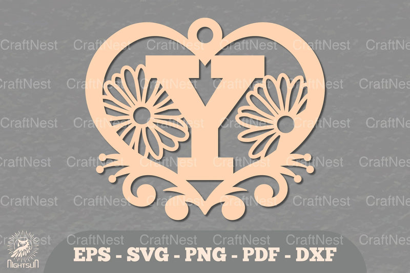 Floral Heart Alphabet Ornament Letter Y Clipart Bundle - CraftNest - Digital Crafting and Art