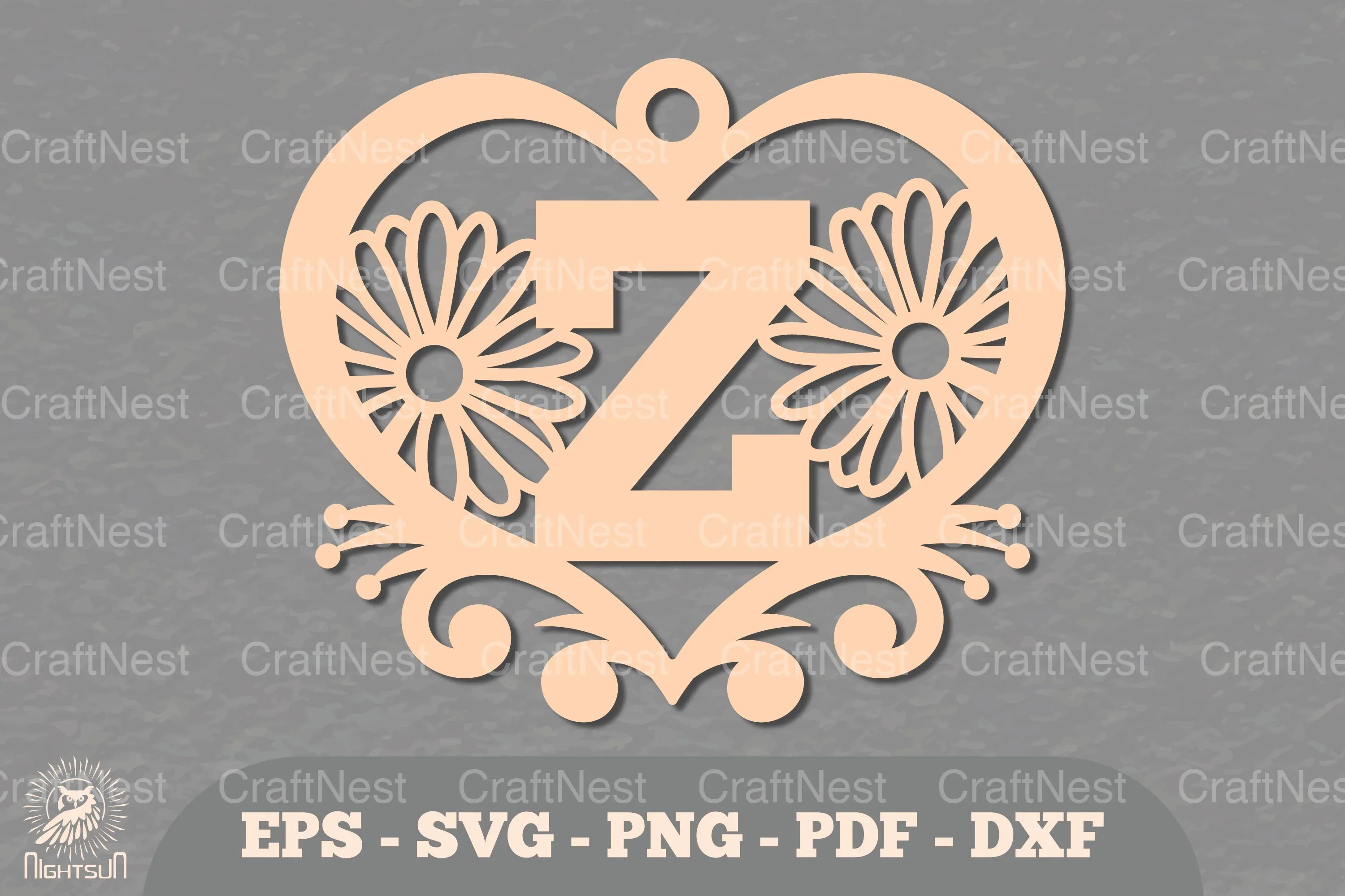 Flower Heart Alphabet Ornament - Letter Z Clipart Bundle - CraftNest - Digital Crafting and Art