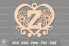 Flower Heart Alphabet Ornament - Letter Z Clipart Bundle