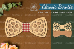 Flower Heart Laser Cut Bowtie Clipart Bundle - CraftNest - Digital Crafting and Art