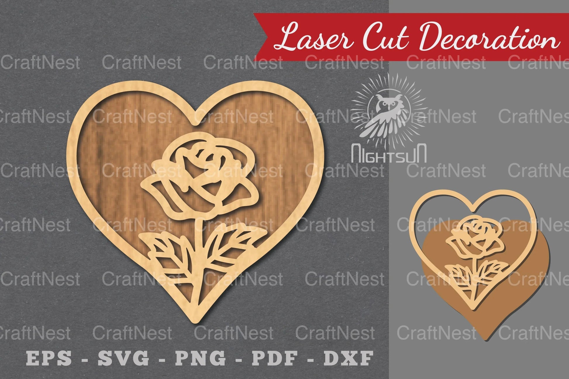 Flower Heart Laser Cut Decoration Clipart Bundle - CraftNest - Digital Crafting and Art
