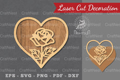 Flower Heart Laser Cut Decoration Clipart Bundle - CraftNest - Digital Crafting and Art