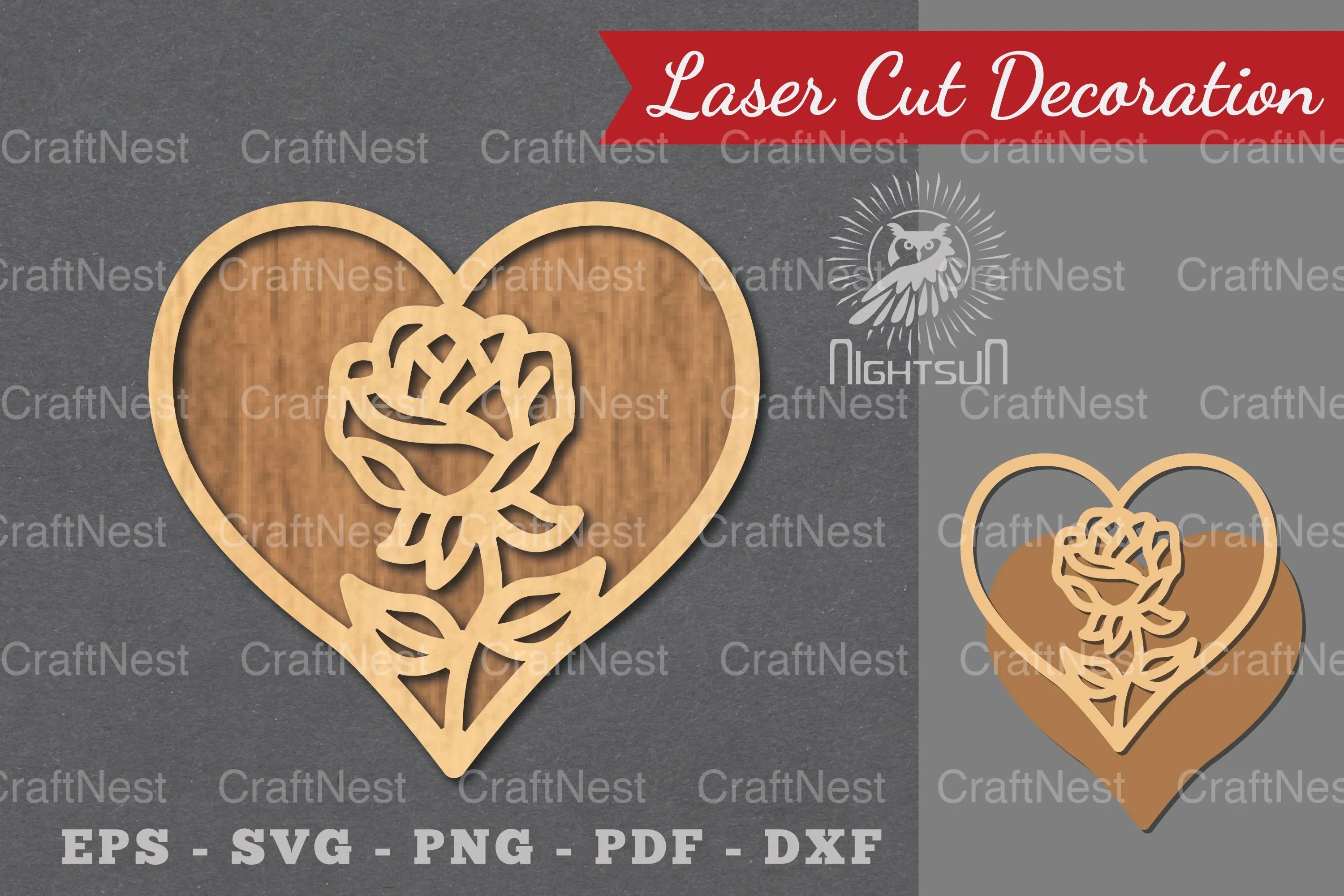 Flower Heart Laser Cut Decoration Clipart Bundle - CraftNest - Digital Crafting and Art
