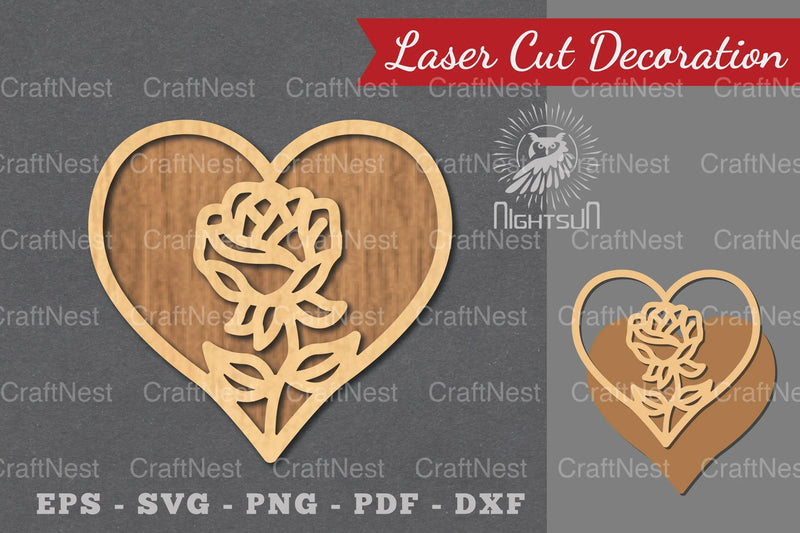 Flower Heart Laser Cut Decoration Clipart Bundle - CraftNest - Digital Crafting and Art